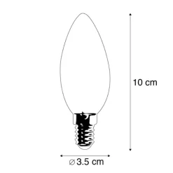 LUEDD Preisvorteil Auf Leuchtmittel|Filament Lampen*Set mit 5 E14 dimmbaren LED-Kerzenlampen B35 5W 380 lm 2700K