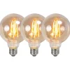 LUEDD Preisvorteil Auf Leuchtmittel|Filament Lampen*Set mit 3 E27 dimmbaren LED-Lampen G95 Rauch 5W 380 lm 2200K