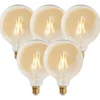 LUEDD Preisvorteil Auf Leuchtmittel|Filament Lampen*Set mit 5 E27 dimmbaren LED-Lampen G125 Gold 5W 450 lm 2200K