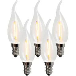 LUEDD Preisvorteil Auf Leuchtmittel|Filament Lampen*Set mit 5 E14 LED-Filament-Kerzenlampen BXS35 1W 100LM 2200K