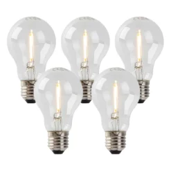 LUEDD Preisvorteil Auf Leuchtmittel|Filament Lampen*Set mit 5 E27 LED-Glühlampen A60 1W 80 lm 2200K