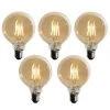 LUEDD Preisvorteil Auf Leuchtmittel|Filament Lampen*Set mit 5 E27 3-Stufen dimmbare LED-Glühbirne Gold G95 4W 450lm 2700K