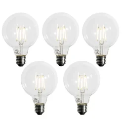 LUEDD Preisvorteil Auf Leuchtmittel|Filament Lampen*Set mit 5 E27 3-Stufen dimmbare LED-Glühbirne G95 4W 450lm 3000K
