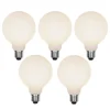 LUEDD Preisvorteil Auf Leuchtmittel|Led Lampen*Set mit 5 E27 3-stufig dimmbare LED-Lampe G95 Milchglas 5W 550 lm 2700K