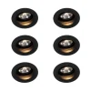 QAZQA Einbaustrahler|Wohnzimmerlampen*Set mit 6 Einbaupunkt schwarz verstellbar rund - Spannfutter 70
