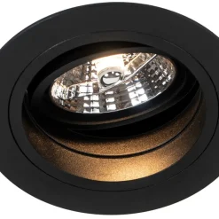 QAZQA Einbaustrahler|Wohnzimmerlampen*Set mit 6 Einbaupunkt schwarz verstellbar rund - Spannfutter 70