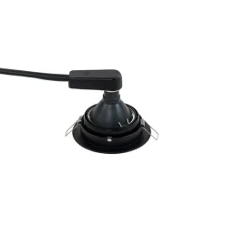 QAZQA Einbaustrahler|Wohnzimmerlampen*Set mit 6 Einbaupunkt schwarz verstellbar rund - Spannfutter 70