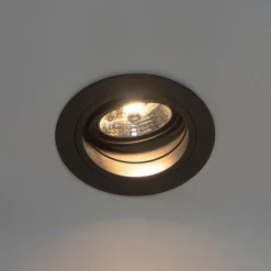 QAZQA Einbaustrahler|Wohnzimmerlampen*Set mit 6 Einbaupunkt schwarz verstellbar rund - Spannfutter 70