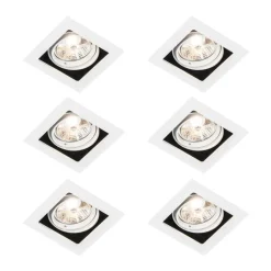 QAZQA Einbaustrahler|Wohnzimmerlampen*Set mit 6 Einbaupunkt weiß einstellbar - Artemis 70