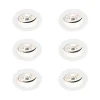 QAZQA Einbaustrahler|Wohnzimmerlampen*Set mit 6 Einbaupunkt weiß einstellbar rund - Spannfutter 70