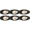 QAZQA Einbaustrahler|Wohnzimmerlampen*Set mit 6 Einbauspots schwarz neigbar - Cisco