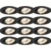 QAZQA Einbaustrahler|Wohnzimmerlampen*Set mit 12 Einbauspots schwarz neigbar - Cisco