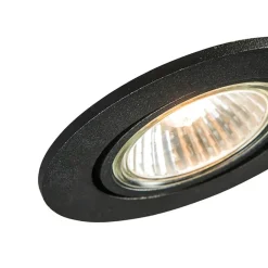 QAZQA Einbaustrahler|Wohnzimmerlampen*Set mit 12 Einbauspots schwarz neigbar - Cisco