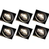 QAZQA Einbaustrahler|Wohnzimmerlampen*Set mit 6 Einbauspots schwarz GU10 AR70 randlos - Oneon