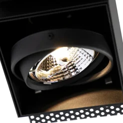 QAZQA Einbaustrahler|Wohnzimmerlampen*Set mit 6 Einbauspots schwarz GU10 AR70 randlos - Oneon