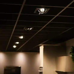 QAZQA Einbaustrahler|Wohnzimmerlampen*Set mit 6 Einbauspots schwarz AR111 verstellbar 2-Licht - Oneon