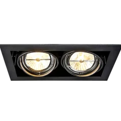 QAZQA Einbaustrahler|Wohnzimmerlampen*Set mit 6 Einbauspots schwarz AR111 verstellbar 2-Licht - Oneon