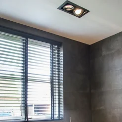 QAZQA Einbaustrahler|Wohnzimmerlampen*Set mit 6 Einbauspots schwarz AR111 verstellbar 2-Licht - Oneon