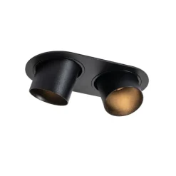 QAZQA Einbaustrahler|Wohnzimmerlampen*Set mit 6 Einbauspots schwarz GU10 50mm 2-flammig - Installa