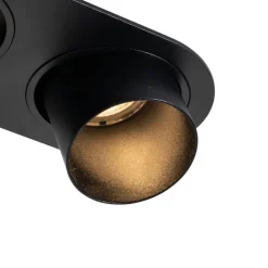 QAZQA Einbaustrahler|Wohnzimmerlampen*Set mit 6 Einbauspots schwarz GU10 50mm 2-flammig - Installa