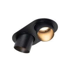 QAZQA Einbaustrahler|Wohnzimmerlampen*Set mit 6 Einbauspots schwarz GU10 50mm 2-flammig - Installa