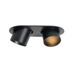 QAZQA Einbaustrahler|Wohnzimmerlampen*Set mit 6 Einbauspots schwarz GU10 50mm 2-flammig - Installa