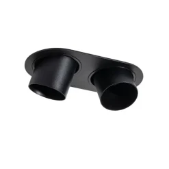 QAZQA Einbaustrahler|Wohnzimmerlampen*Set mit 6 Einbauspots schwarz GU10 50mm 2-flammig - Installa