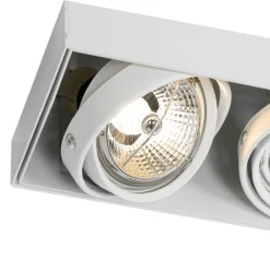 QAZQA Einbaustrahler|Wohnzimmerlampen*Set mit 6 Einbauspots weiß GU10 AR70 Trimless 3-Licht - Oneon