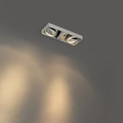 QAZQA Einbaustrahler|Wohnzimmerlampen*Set mit 6 Einbauspots weiß GU10 AR70 Trimless 3-Licht - Oneon