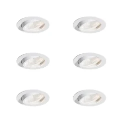 QAZQA Professional Küchenlampen|Led-Strahler*Set mit 6 Einbauspots weiß 9,5 cm inkl. LED 1300 lm dimmbar IP23 - Gaius