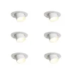 QAZQA Einbaustrahler|Wohnzimmerlampen*Set mit 6 Einbauspots weiß GU10 35mm Rund Kippbar - Installa