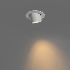 QAZQA Einbaustrahler|Wohnzimmerlampen*Set mit 6 Einbauspots weiß GU10 35mm Rund Kippbar - Installa