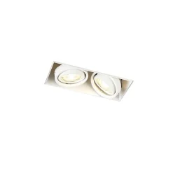 QAZQA Einbaustrahler|Wohnzimmerlampen*Set mit 6 Einbauspots weiß GU10 schwenkbar randlos 2-flammig - Oneon