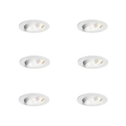 QAZQA Professional Led-Strahler|Einbaustrahler*Set mit 6 Einbauspots weiß 6,8 cm inkl. LED 750 lm dimmbar IP23 - Gaius