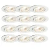 QAZQA Schlafzimmerlampen|Küchenlampen*Set mit 12 Einbauspots weiß neigbar - Cisco