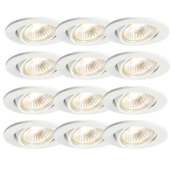 QAZQA Schlafzimmerlampen|Küchenlampen*Set mit 12 Einbauspots weiß neigbar - Cisco