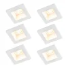 QAZQA Einbaustrahler|Wohnzimmerlampen*Set mit 6 Einbauspots weiß 12cm Quadratisch - Gypsy Stucco