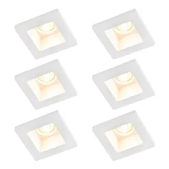QAZQA Einbaustrahler|Wohnzimmerlampen*Set mit 6 Einbauspots weiß 12cm Quadratisch - Gypsy Stucco