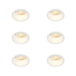 QAZQA Schlafzimmerlampen|Küchenlampen*Set mit 6 Einbaustrahler weiß dreh- und neigbar - Legierung