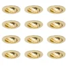 QAZQA Einbaustrahler|Wohnzimmerlampen*Set mit 12 Einbaustrahlern Messing GU10 35mm - Edu