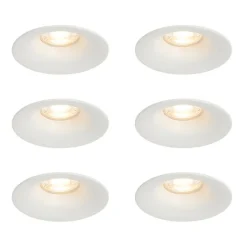 QAZQA Einbaustrahler|Wohnzimmerlampen*Set mit 6 Einbaustrahlern weiß GU10 50 mm - Gijs