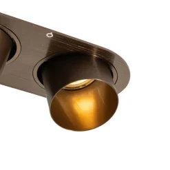 QAZQA Einbaustrahler|Wohnzimmerlampen*Set mit 6 Einbaustrahlern Dunkelbronze GU10 50mm 2-Licht - Installa