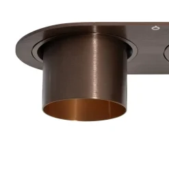 QAZQA Einbaustrahler|Wohnzimmerlampen*Set mit 6 Einbaustrahlern Dunkelbronze GU10 50mm 2-Licht - Installa