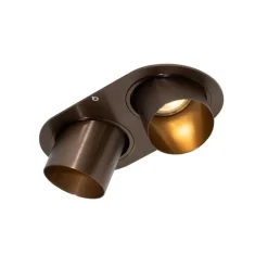 QAZQA Einbaustrahler|Wohnzimmerlampen*Set mit 6 Einbaustrahlern Dunkelbronze GU10 50mm 2-Licht - Installa