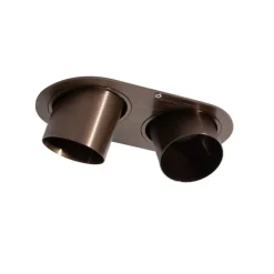 QAZQA Einbaustrahler|Wohnzimmerlampen*Set mit 6 Einbaustrahlern Dunkelbronze GU10 50mm 2-Licht - Installa