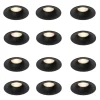 QAZQA Schlafzimmerlampen|Küchenlampen*Set mit 12 Einbaustrahlern schwarz GU10 50mm - Gijs