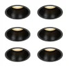QAZQA Einbaustrahler|Wohnzimmerlampen*Set mit 6 Einbaustrahlern schwarz GU10 50mm IP44 - Dept