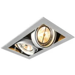 QAZQA Einbaustrahler|Wohnzimmerlampen*Set mit 6 Einbaustrahlern Stahl AR111 Verstellbar 2-Lichter - Oneon