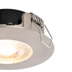 QAZQA Led-Außenleuchten|Led-Strahler*Set mit 5 Einbaustrahlern Silber 3-Stufen-Dimmbar IP44 - Ulo