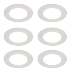 QAZQA Schlafzimmerlampen|Küchenlampen*Set mit 6 Einbaustrahlern weiß inkl. Dim-to-Warm LED 7W IP65 - Blanca